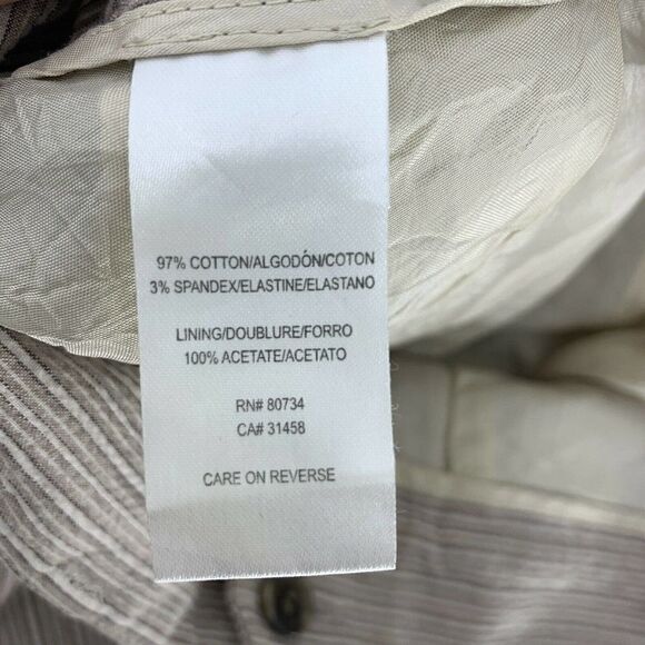BCBGMaxazria Trouser Skirt Women's Size 6 Mini Tan Pin Striped Y2K Preppy - Picture 8 of 8